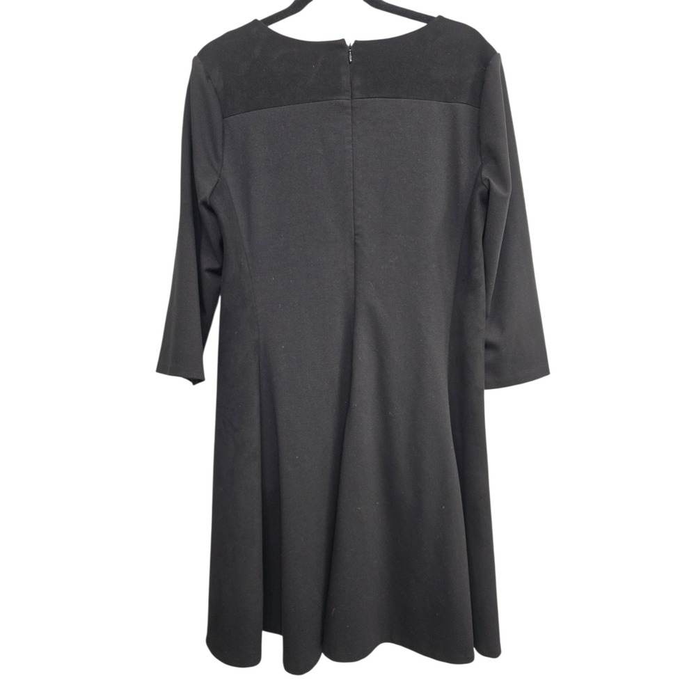 DKNY Black Zip Front Dress 16 Quiet Luxury Modern Minimalist Power Dressing City - Picture 7 of 11